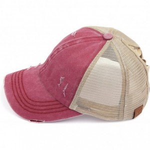Baseball Caps Exclusives Hatsandscarf Distressed Adjustable - A Elastic Band-berry - CU194RSM2KG $33.61