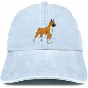 Baseball Caps Boxer Embroidered Dog Theme Low Profile Dad Hat Cotton Cap - Light Blue - CB185LTT7IE $33.66