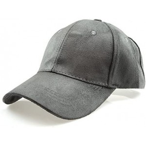 Sun Hats Classic Faux Leather Suede Adjustable Plain Baseball Cap - 1 Grey - CW12N0J0OWI $22.89