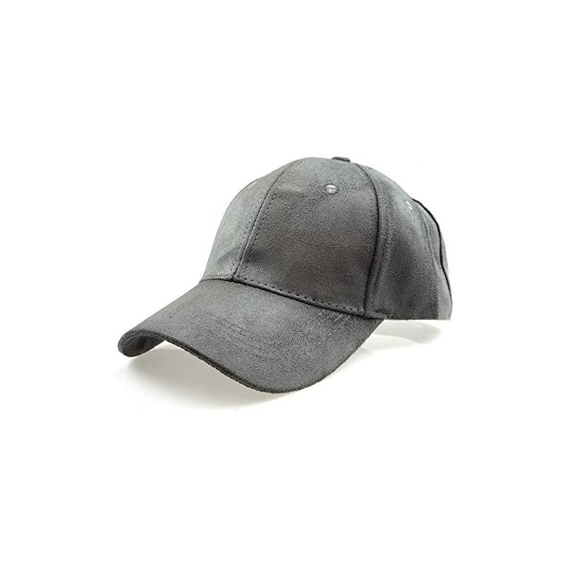 Sun Hats Classic Faux Leather Suede Adjustable Plain Baseball Cap - 1 Grey - CW12N0J0OWI $20.00