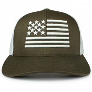 Baseball Caps USA Mesh Trucker Hat (Snapback Baseball Cap) USA Hat - Sun Protection - Brown/White - CW18U4QOQ90 $41.00