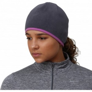 Skullies & Beanies Women's Ponytail Hat - Runner's Beanie - Charcoal / Purple - CQ11MNF652J $44.02