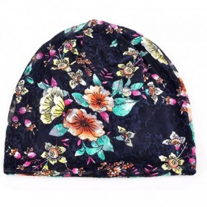 Skullies & Beanies Women Chemo Hat Elegant Floral Lace Turban Chemo Cancer Beanie Cap Sleepping Hat - 10c - C91855R72TL $30.65