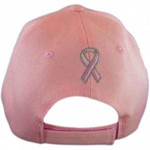 Baseball Caps Pink Or Black Breast Cancer Awareness Hats with Pink Ribbon - Pink - CP12N001Z0X $17.93