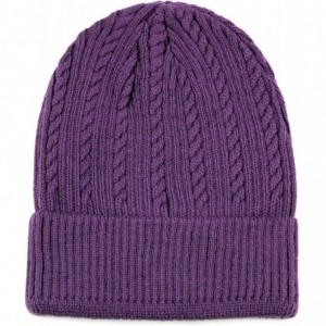 Skullies & Beanies Twisted Cable Classic Winter Beanie Hat - Purple - C4126Z8TFR1 $18.60