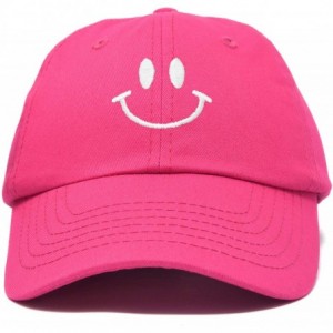 Baseball Caps Smile Baseball Cap Smiling Face Happy Dad Hat Men Women Teens - Hot Pink - C318SENXSW8 $25.63