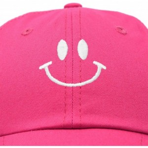 Baseball Caps Smile Baseball Cap Smiling Face Happy Dad Hat Men Women Teens - Hot Pink - C318SENXSW8 $23.78