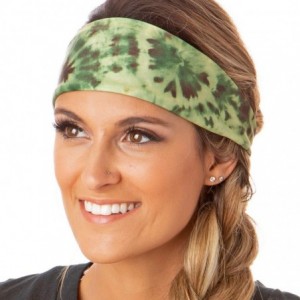 Headbands Adjustable & Stretchy Wide Printed Xflex Headbands for Women Girls & Teens (Xflex Olive Green Tie Dye 1pk) - CA18K0...