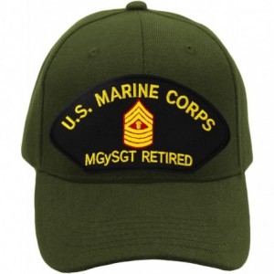 Baseball Caps US Marine Corps - Master Gunnery Sergeant Retired Hat/Ballcap Adjustable One Size Fits Most - Olive Green - C11...