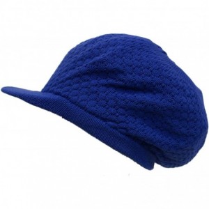 Skullies & Beanies Rasta Knit Tam Hat Dreadlock Cap. Multiple Designs and Sizes. - Large Round Solid Royal Blue- With Brim - ...