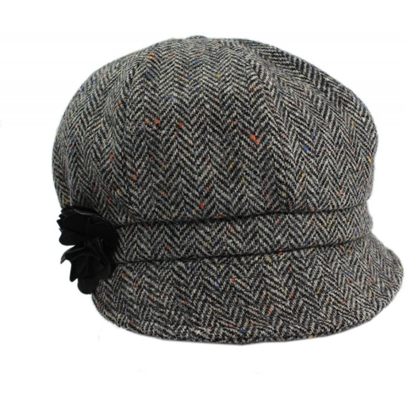 Newsboy Caps Irish Newsboy Cap Made in Ireland Women's Newsboy Hat 8 Panel Irish Wool - Gray - CE11HJMQG0R $100.85