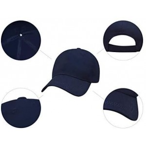 Baseball Caps Unisex Plain Baseball Cap Adjustable Dad Hat Cotton Twill Classic Baseball Hat for Women and Men - Blue - C8192...