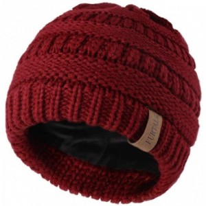 Skullies & Beanies Kids Girls Boys Winter Knit Beanie Hats Bobble Ski Cap Toddler Baby Hats 1-6 Years Old - 04-wine Red - CS1...