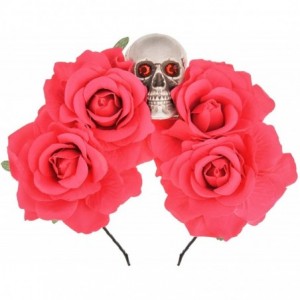 Headbands Halloween Skull Rose Flower Headband Hair Hoop Cosplay Day of the Dead Hairband Accessory - Rose - C318WT62ENI $18.96