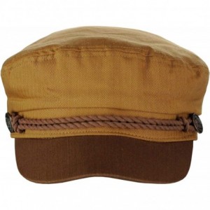 Newsboy Caps Unisex 100% Cotton Greek Fisherman Sailor Fiddler Driver Cap Hat - Tan/Brown - CH18RM485SW $26.51