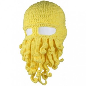 Skullies & Beanies Unisex Knit Stubble Beard Beanie - Yellow - CA11OX662ZV $29.65