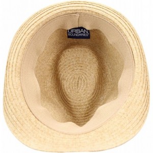 Fedoras Women's Stretch Fit Paper Straw Fedora Hat - Black - CH18I5STTW4 $31.13