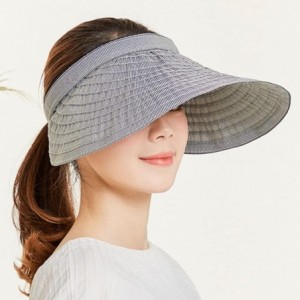 Visors Sun Visor Hat Women 5.5'' Large Brim Summer Beach Cap - Pink - CA18HS6DMSH $23.99