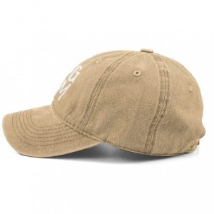 Baseball Caps Denim Fabric Adjustable Dog Mom Hat Fashion Distressed Baseball Cap for Women - Natural - C818OSNTERX $22.43
