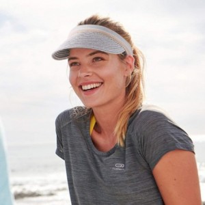 Sun Hats Women Sun Straw Visor Hat UV Protection Golf Beach Outdoor Sports Summer Cap V201 - Grey - C918GS0ZNUD $30.74