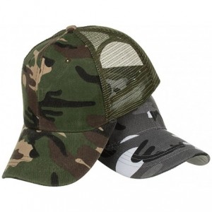 Baseball Caps Camouflage Summer Cap Mesh Hats for Men Women Casual Hats Hip Hop Baseball Caps - Army Green&gray - CL18UXQ97YG...