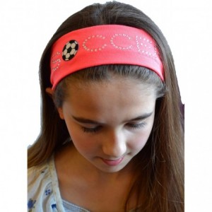 Headbands SOCCER BALL Rhinestone Cotton Stretch Headband for Girls- Teens and Adults Soccer Team Gifts - White - C311BHA0GVV ...