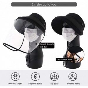 Sun Hats UPF 50 Sun Hats for Women Wide Brim Safari Sunhat Packable with Neck Flap Chin Strap Adjustable - 00001black - CK199...