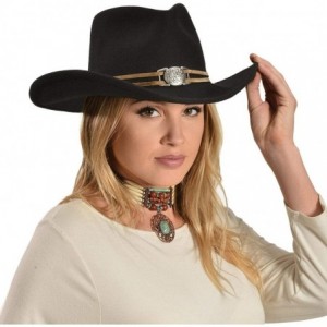Cowboy Hats Women's Juniper Wool Felt Cowgirl Hat - Rc471159 - Black - C6113EA1GTD $113.07