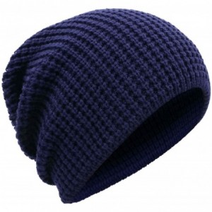 Skullies & Beanies Men's Winter Thick Knit Slouchy Fit Outdoors Ski Beanie Hat - Navy_solid - C6188HW5904 $19.86