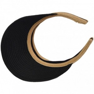 Visors Women Men Straw Sports Tennis Golf Sun Visor Hats - Black - C21850QZRMX $45.38
