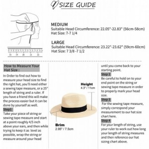 Sun Hats Womens Straw Panama Hat- Wide Brim Beach Sun Hats Summer Foldable Travel Sunhat UPF50 - 1-b-beige-fk - CP18QKMH5XM $...