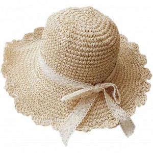 Sun Hats Summer Beach Sun Straw Hats for Women Wide Brim Packable Travel Bucket Hats UPF 50+ - Beige - CV18EOCG0SY $30.66