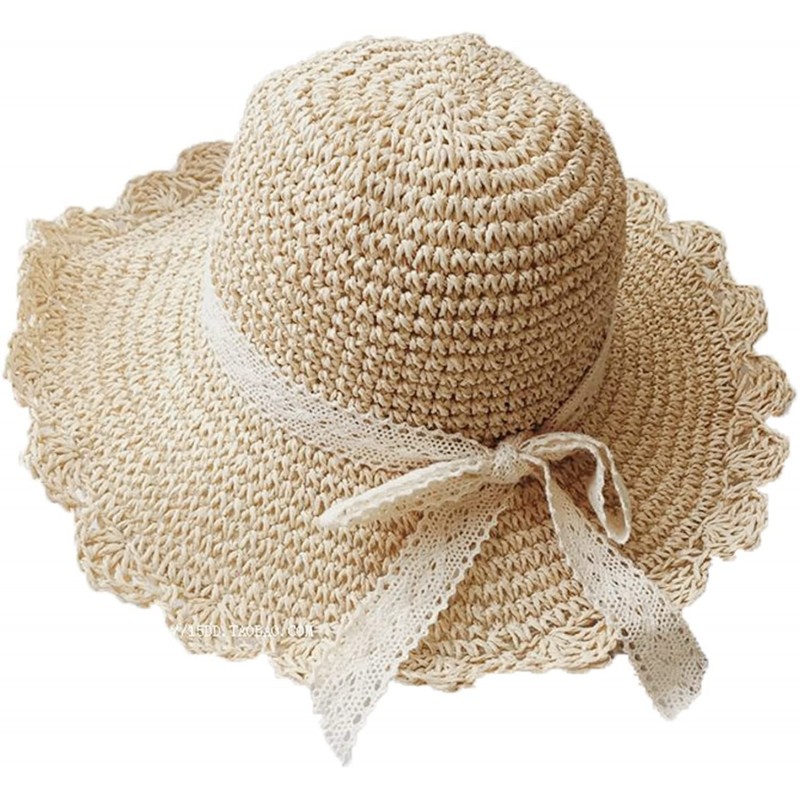 Sun Hats Summer Beach Sun Straw Hats for Women Wide Brim Packable Travel Bucket Hats UPF 50+ - Beige - CV18EOCG0SY $29.51