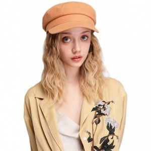 Newsboy Caps Women Newsboy Hat Cotton 8 Panel Plain Cap Berets Gatsby Visor for Spring Summer Autumn - Khaki - C518W7GNCDG $2...
