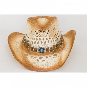 Cowboy Hats Women's Design Weave Western Hat with Decorative Beads - As Shown - CN1825L5U7M $78.22