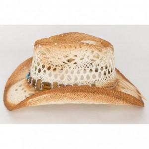 Cowboy Hats Women's Design Weave Western Hat with Decorative Beads - As Shown - CN1825L5U7M $78.22