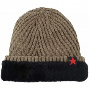 Skullies & Beanies Men Winter Skull Cap Beanie Large Knit Hat with Thick Fleece Lined Daily - N - Coffee - CX18ZGXMXUR $28.22