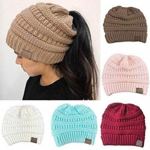 Skullies & Beanies Women Fashion Casual Crochet Knit Hats Skullies Beanie Hat Winter Warm Cap Skullies & Beanies - Khaki - CB...