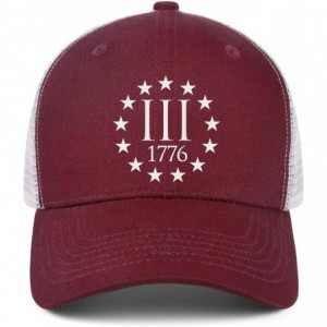 Baseball Caps Trucker Hat for Men's Wouxded Warrior Adjustable Sports Vintage Hat - Burgundy-105 - CZ18WL4927T $32.17