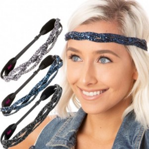Headbands Women's Adjustable Cute Fashion Bling Glitter Headband Braid Hairband Gift Pack - C418YMGEHU5 $34.43