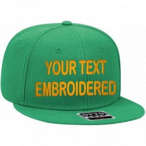 Baseball Caps Custom Snapback Hat Otto Embroidered Your Own Text Flatbill Bill Snapback - Kelly Green - CE187CAZMU3 $52.74