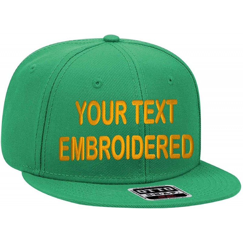 Baseball Caps Custom Snapback Hat Otto Embroidered Your Own Text Flatbill Bill Snapback - Kelly Green - CE187CAZMU3 $47.66