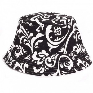 Bucket Hats Bucket Hat Black Floral Printed - Summer Women Men Fisherman Cap Packable Bucket Hat - Style7 - CH18G9A402N $19.45