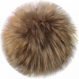 Skullies & Beanies Fashion DIY Faux Fox Fur Fluffy Pompom Ball for Knitting Hat Hats (Khaki) - Khaki - C7189IUW00A $18.55
