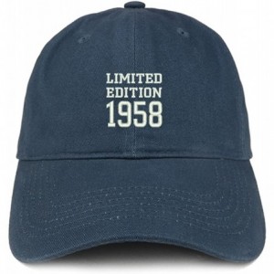 Baseball Caps Limited Edition 1958 Embroidered Birthday Gift Brushed Cotton Cap - Navy - CM18CO6CE2U $34.16