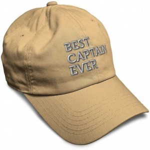 Baseball Caps Custom Soft Baseball Cap Best Captain Ever Embroidery Dad Hats for Men & Women - Khaki - CZ19223XGN5 $23.56