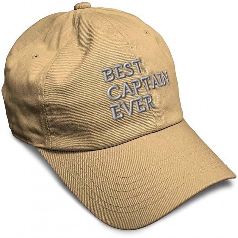 Baseball Caps Custom Soft Baseball Cap Best Captain Ever Embroidery Dad Hats for Men & Women - Khaki - CZ19223XGN5 $20.58