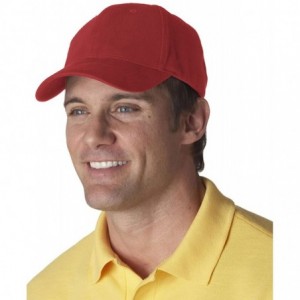 Baseball Caps Men's Classic 6 Panel Cut Adjustable Brushed Constructed Cap - Red - CP1142RJUOV $16.69