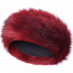 Cold Weather Headbands Faux Fur Headband Women's Winter Earwarmer Earmuff Hat Ski - Wine Black - CR18HYLT4IQ $26.30