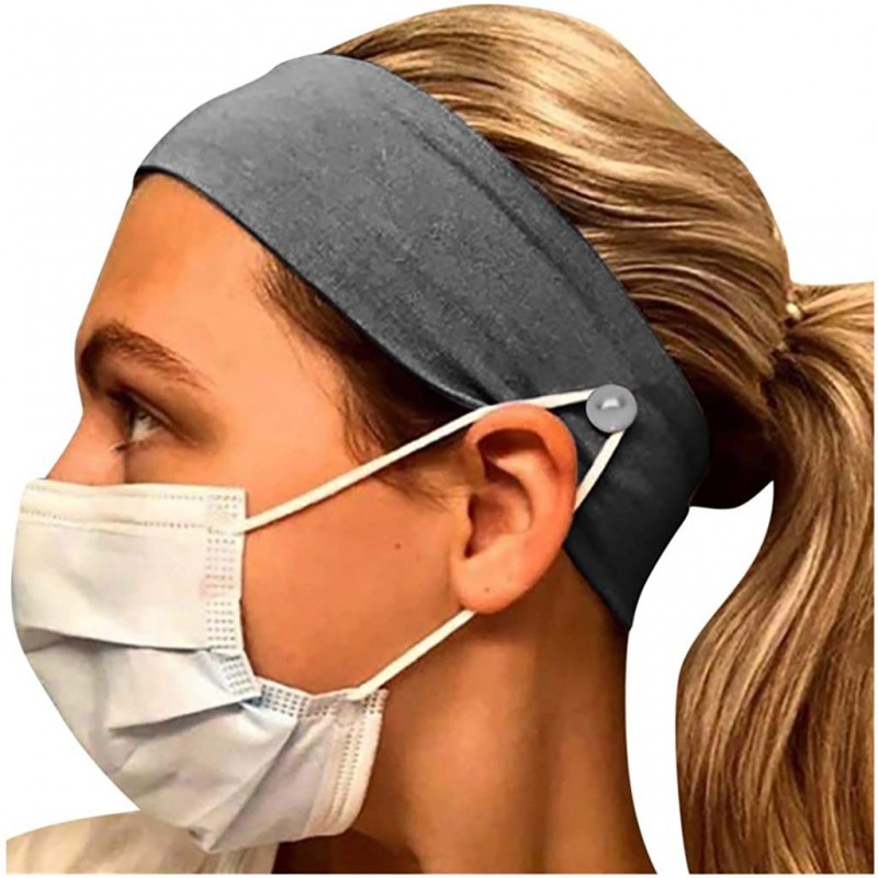 Balaclavas Button Headband for Nurses Women Men Yoga Sports Workout Turban Heawrap Face Cover Holder - Protect Your Ears - CI...